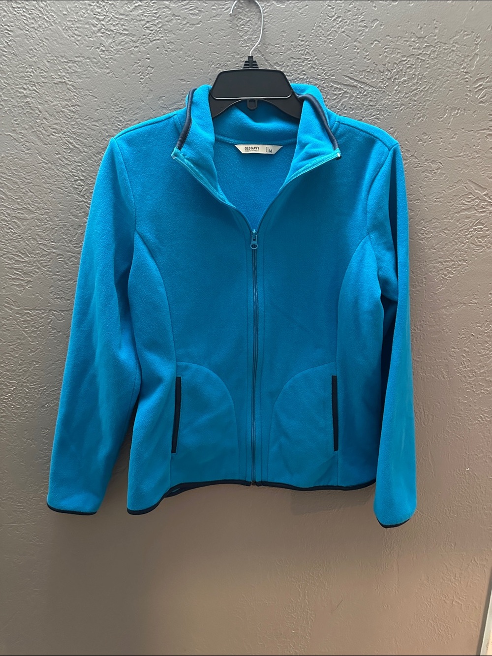 Old Navy Bright Turquoise Full-Zip Fleece Jacket